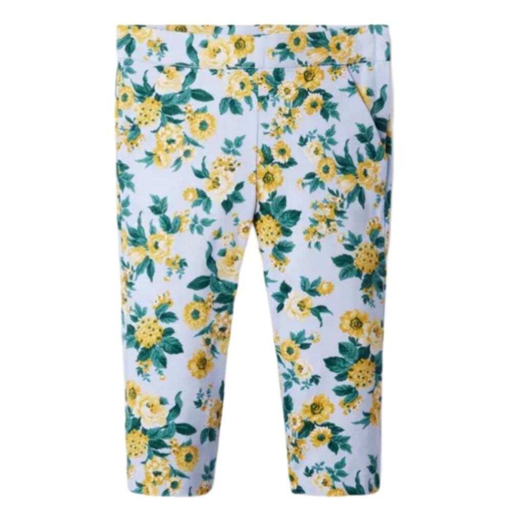 Janie and Jack Floral Sateen Pants - Peek A Blue Floral Size 2T